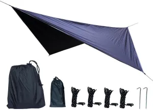 Camping Tarp Camping Canopy Multifunctional Tent Tarp Awning Hammock Canopy for Garden Beach Fishing Backpacking Backyard, Black