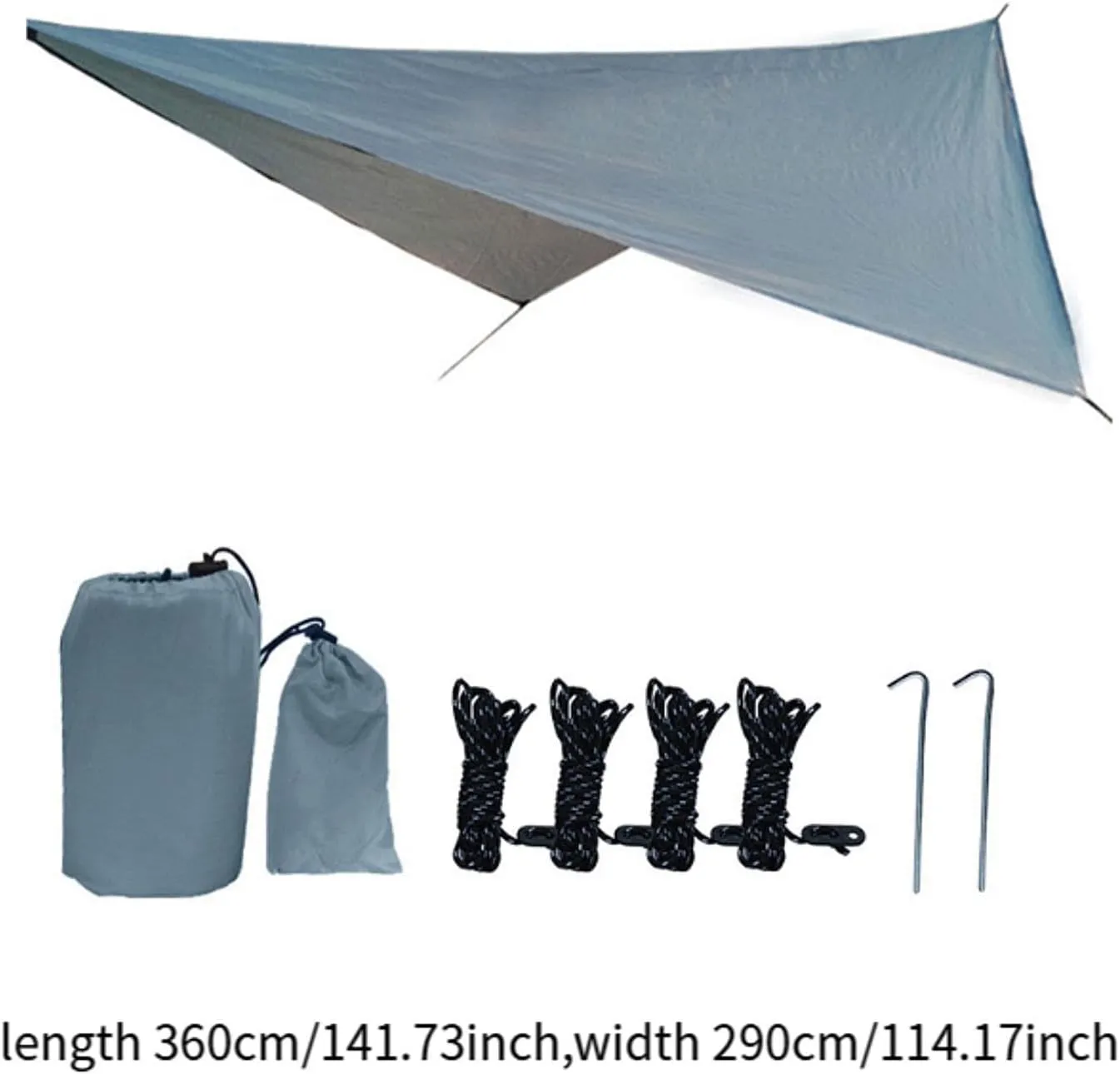 Camping Tarp Hammock Canopy Large Portable Camping Tent Tarp Canopy for Beach Outdoor Activities Garden Travel Picnic, Gray