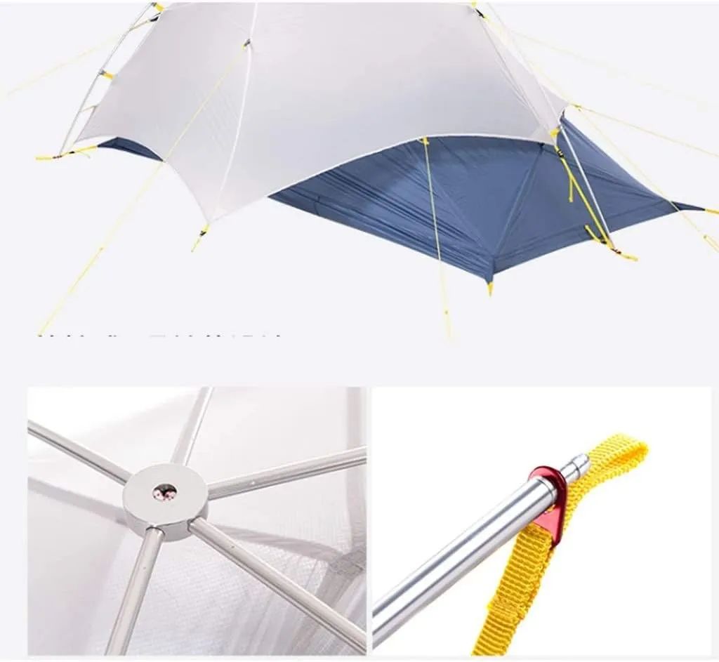 Camping Tent 1-2 Person Ultralight Easy Set Up with Mesh Windows Waterproof Double Layer Instant Tent Tents for Camping (White 215 * 132 * 100cm)
