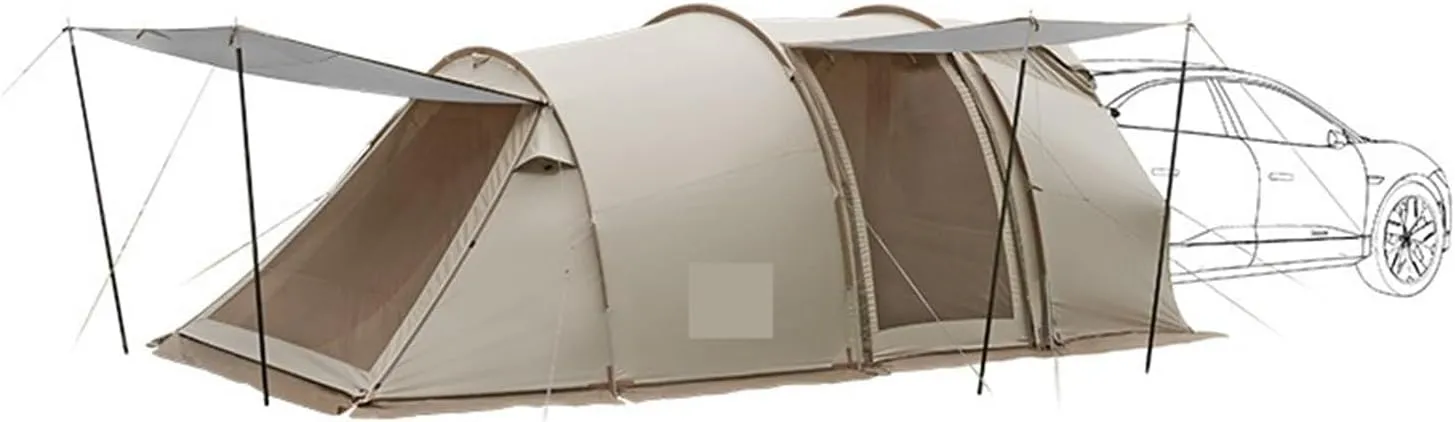 Camping Tent Vessel Car Tent Outdoor Camping Rainproof Sunscreen Tunnel Car Tail Tent One Room and One Hall Tent