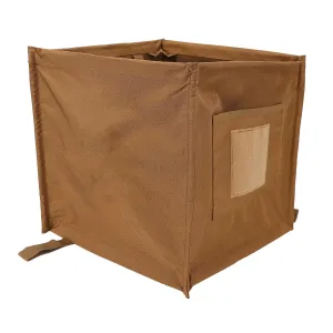 Camping Trash Can, 33L Large Capacity 600D Oxford Cloth Outdoor Trash Can, Reusable Garbage Can for Travel, Camping, Home, Garden, Outdoor (Khaki)
