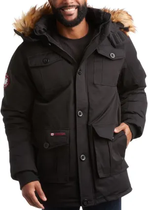 CANADA WEATHER GEAR Men's Winter Coat - Heavyweight Teflon Canvas Parka Jacket (M-XXL)