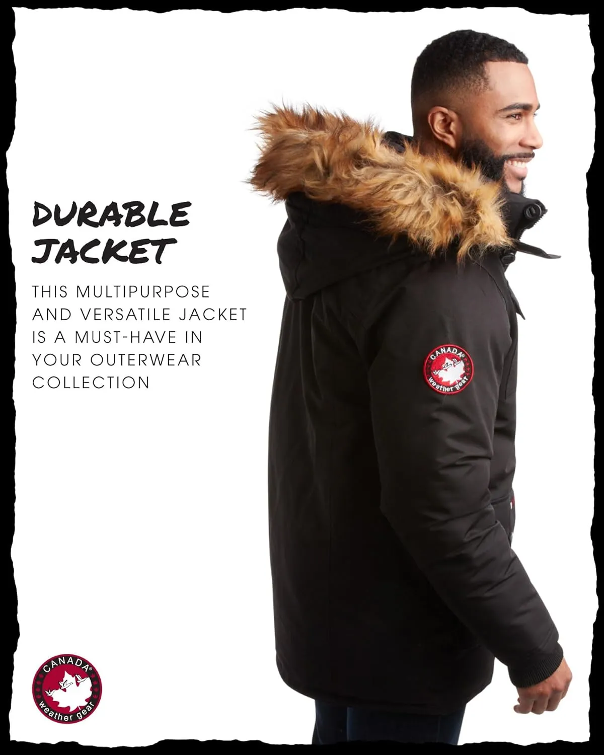 CANADA WEATHER GEAR Men's Winter Coat - Heavyweight Teflon Canvas Parka Jacket (M-XXL)