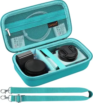Canboc 4K Digital Camera Case for Femivo/brewene/zheozeig/VETEK 4K Vlogging Camera, Vlogging Camera Bag with Removable Shoulder Strap, Mesh Pocket fit Lens, Battery, Cable, Turquoise (Case Only)