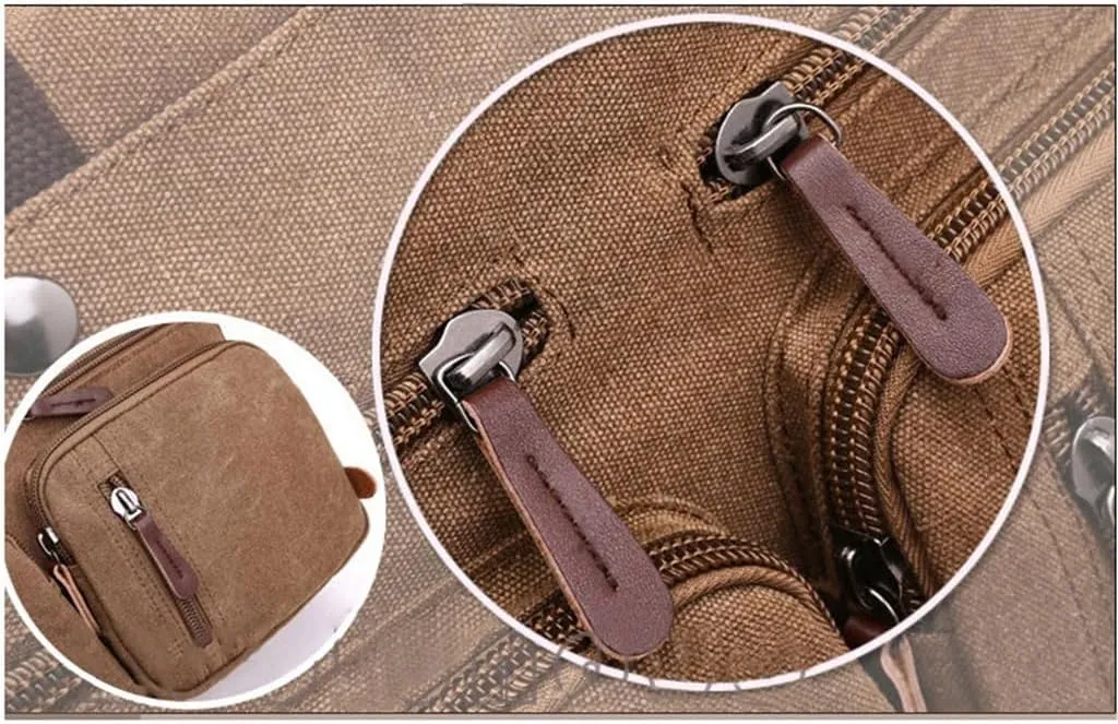 Canvas Bag Business Briefcase Hand Cross Slung Shoulder Three Use Bag Large Computer Bag