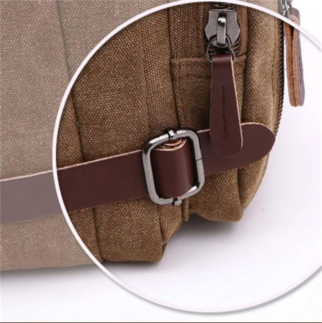 Canvas Bag Business Briefcase Hand Cross Slung Shoulder Three Use Bag Large Computer Bag