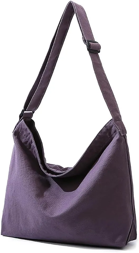 Canvas Shoulder Handbag Casual Retro Style Tote Bag Convenient Adjustable Shoulder Strap Crossbody Bag