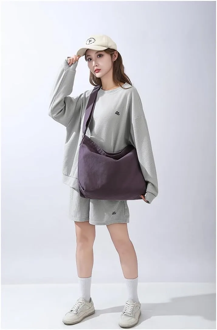 Canvas Shoulder Handbag Casual Retro Style Tote Bag Convenient Adjustable Shoulder Strap Crossbody Bag