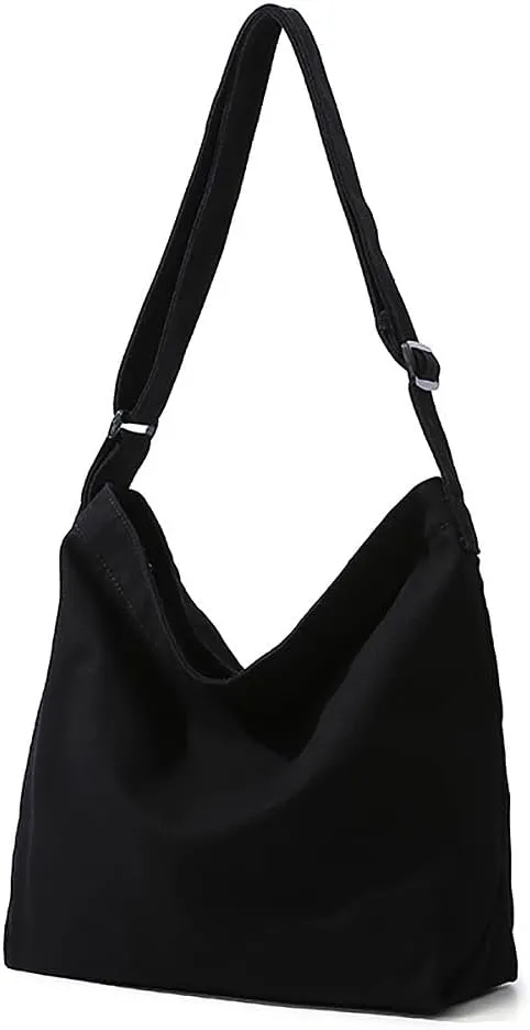 Canvas Shoulder Handbag Casual Retro Style Tote Bag Convenient Adjustable Shoulder Strap Crossbody Bag