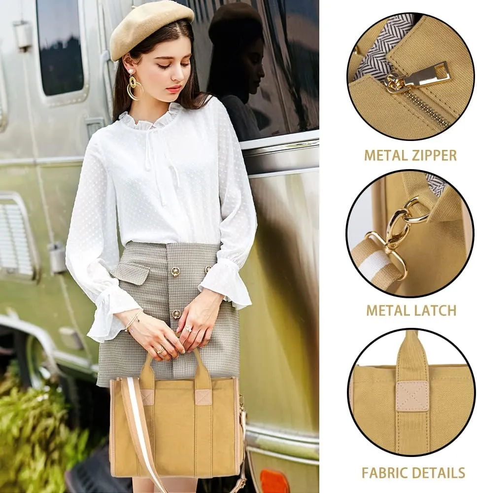 Canvas Tote Bag for Women Top Handle Handbag Crossbody Tote Bag for Women