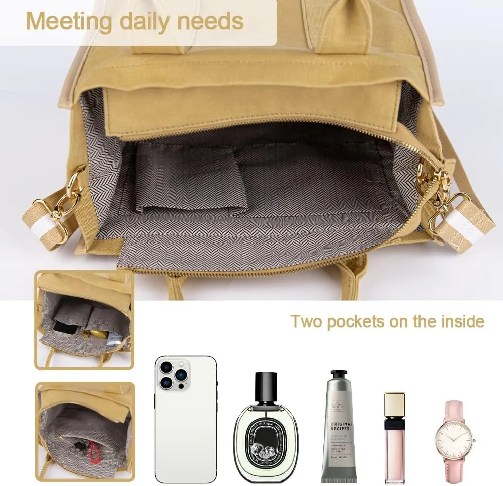 Canvas Tote Bag for Women Top Handle Handbag Crossbody Tote Bag for Women