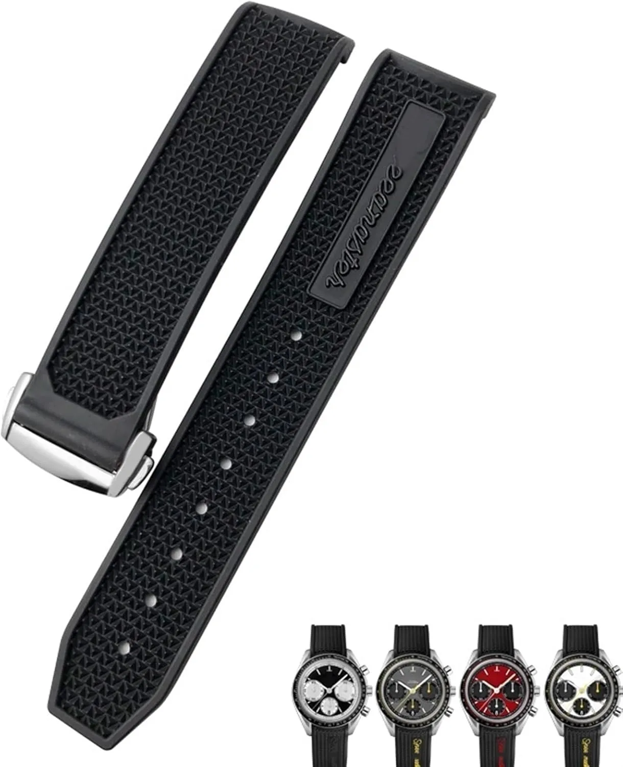 Canvas Watch Strap Natural Rubber 20mm 21mm 22mm Watchband for Omega Speedmaster Seamaster 300 Soft Silicone Moonwatch S Watch Strap Men Tissot prx Strap