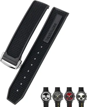 Canvas Watch Strap Natural Rubber 20mm 21mm 22mm Watchband for Omega Speedmaster Seamaster 300 Soft Silicone Moonwatch S Watch Strap Men Tissot prx Strap