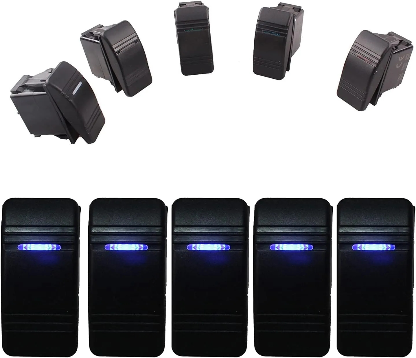 Car-ling Rocker Switch with LED Light 12V 24V SPST On-Off Waterproof for Car Boat Marine UTV