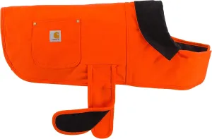 Carhartt Firm Duck Insulated Dog Chore Coat, Durable Weather Resistant Coat for Cold and Windy Conditions, Contains PFAS (Hunter Orange), Small