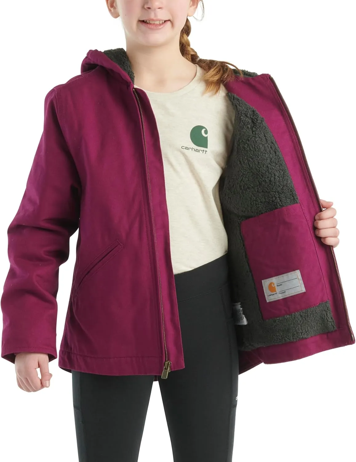 Carhartt Kid's CP9547 Canvas Insulated Hooded Jacket - Girls