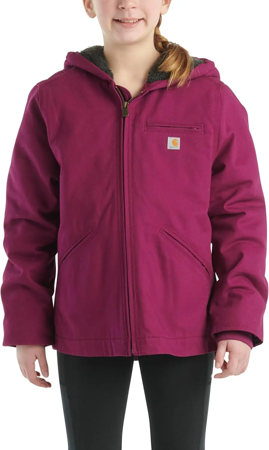 Carhartt Kid's CP9547 Canvas Insulated Hooded Jacket - Girls