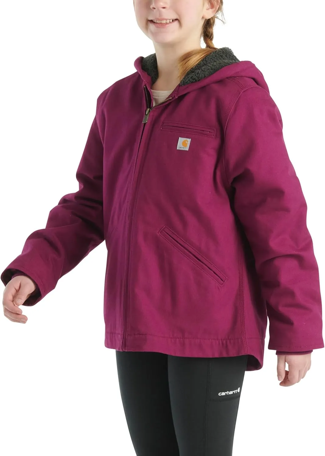 Carhartt Kid's CP9547 Canvas Insulated Hooded Jacket - Girls