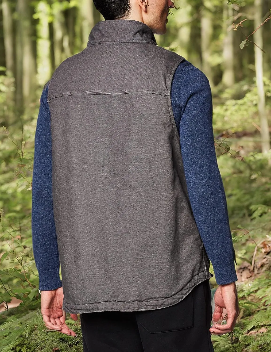Carhartt Men's 104277 Washed Duck Mock Neck Vest - Sherpa Lined
