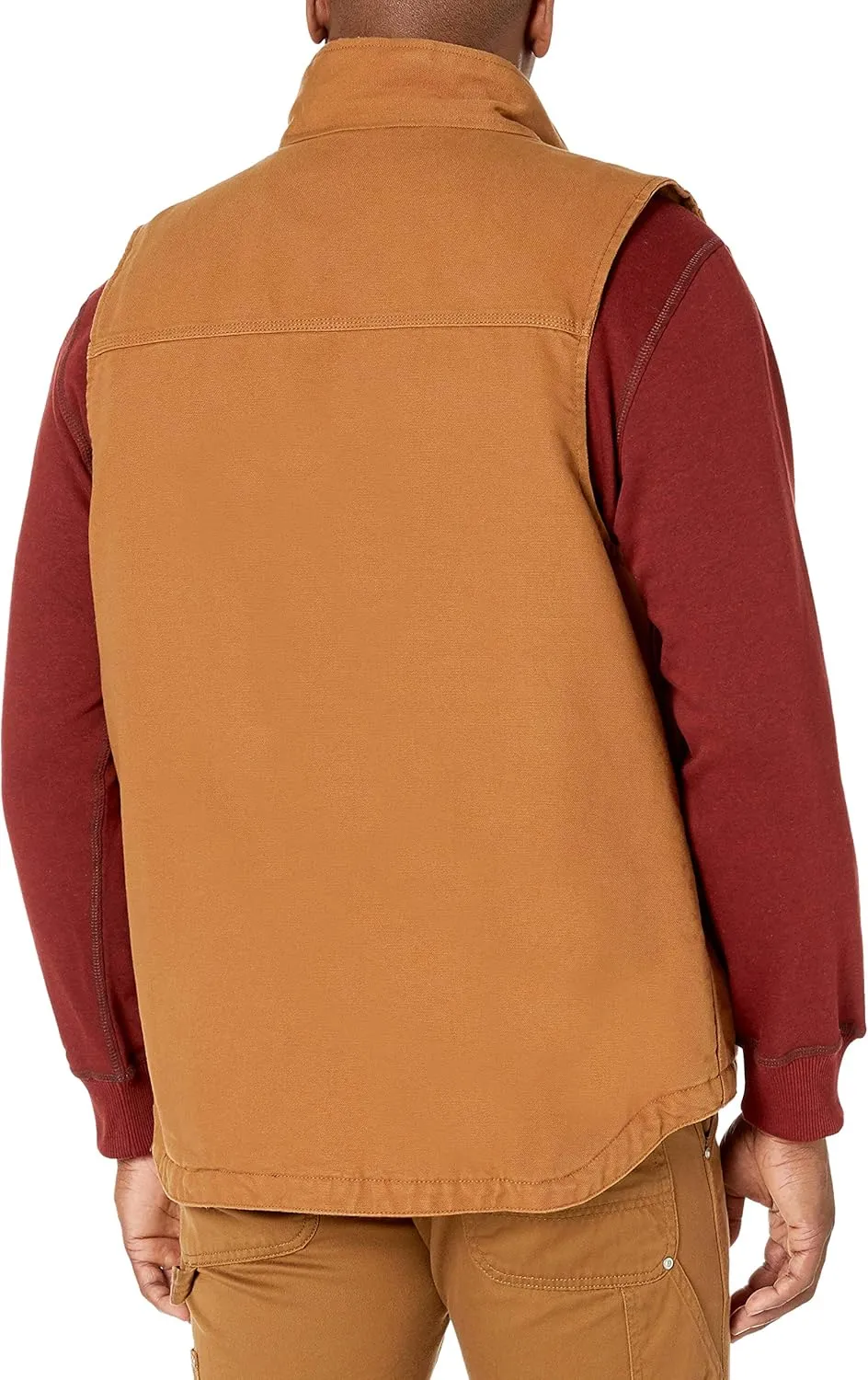 Carhartt Men's 104277 Washed Duck Mock Neck Vest - Sherpa Lined