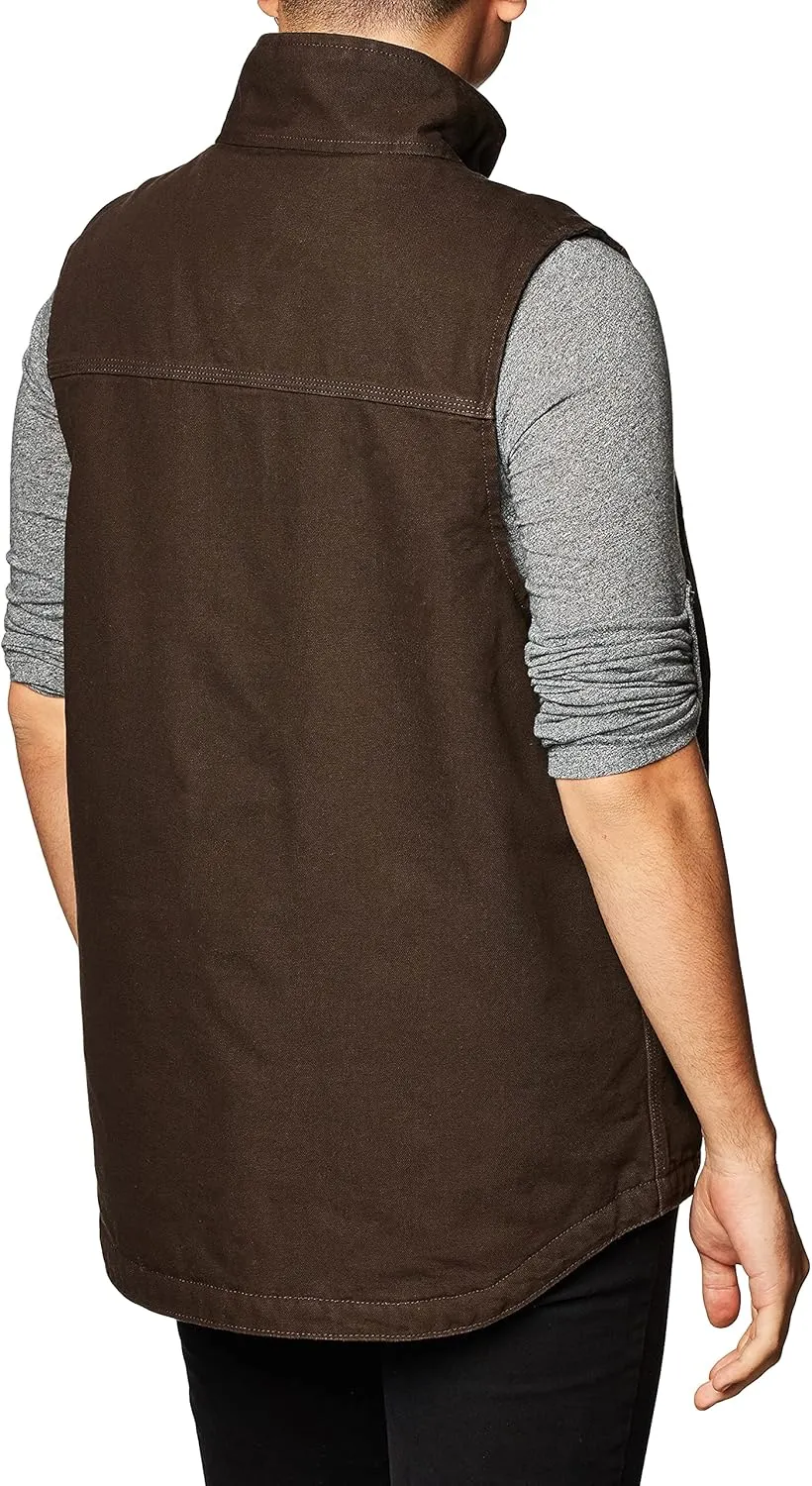 Carhartt Men's 104277 Washed Duck Mock Neck Vest - Sherpa Lined