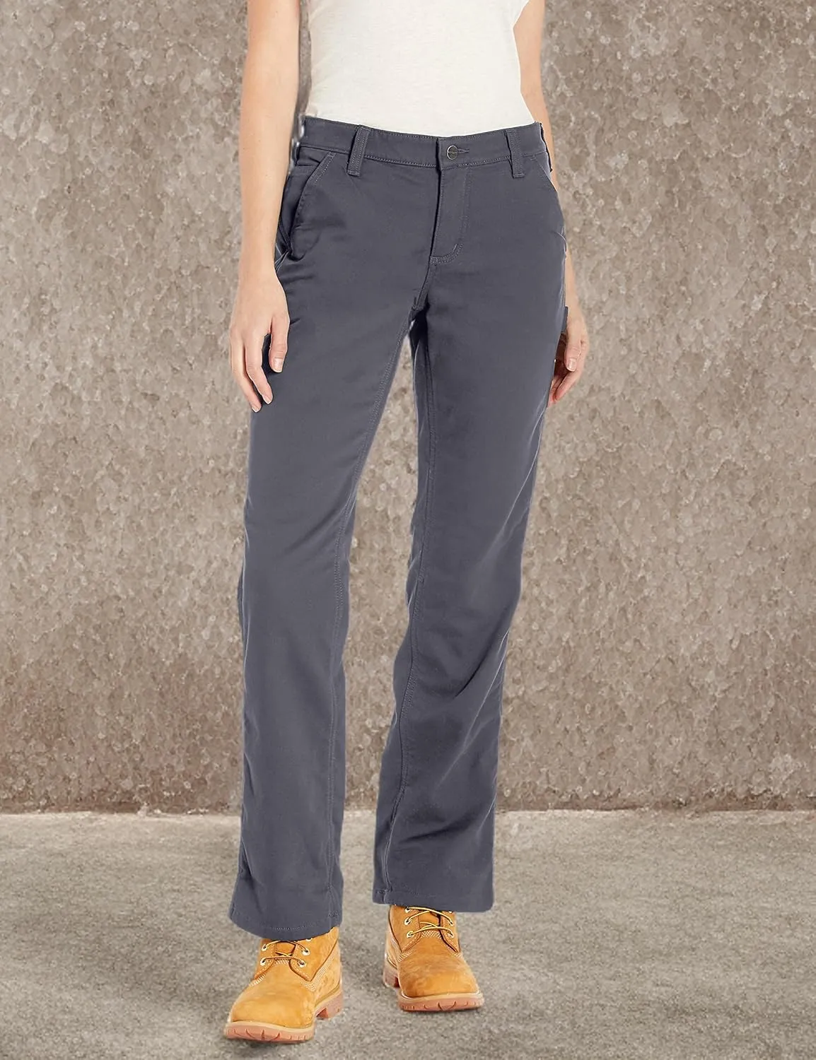 Carhartt Women's Rugged Flex Loose Fit Canvas Fleece-Lined Pant