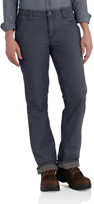 Carhartt Women's Rugged Flex Loose Fit Canvas Fleece-Lined Pant