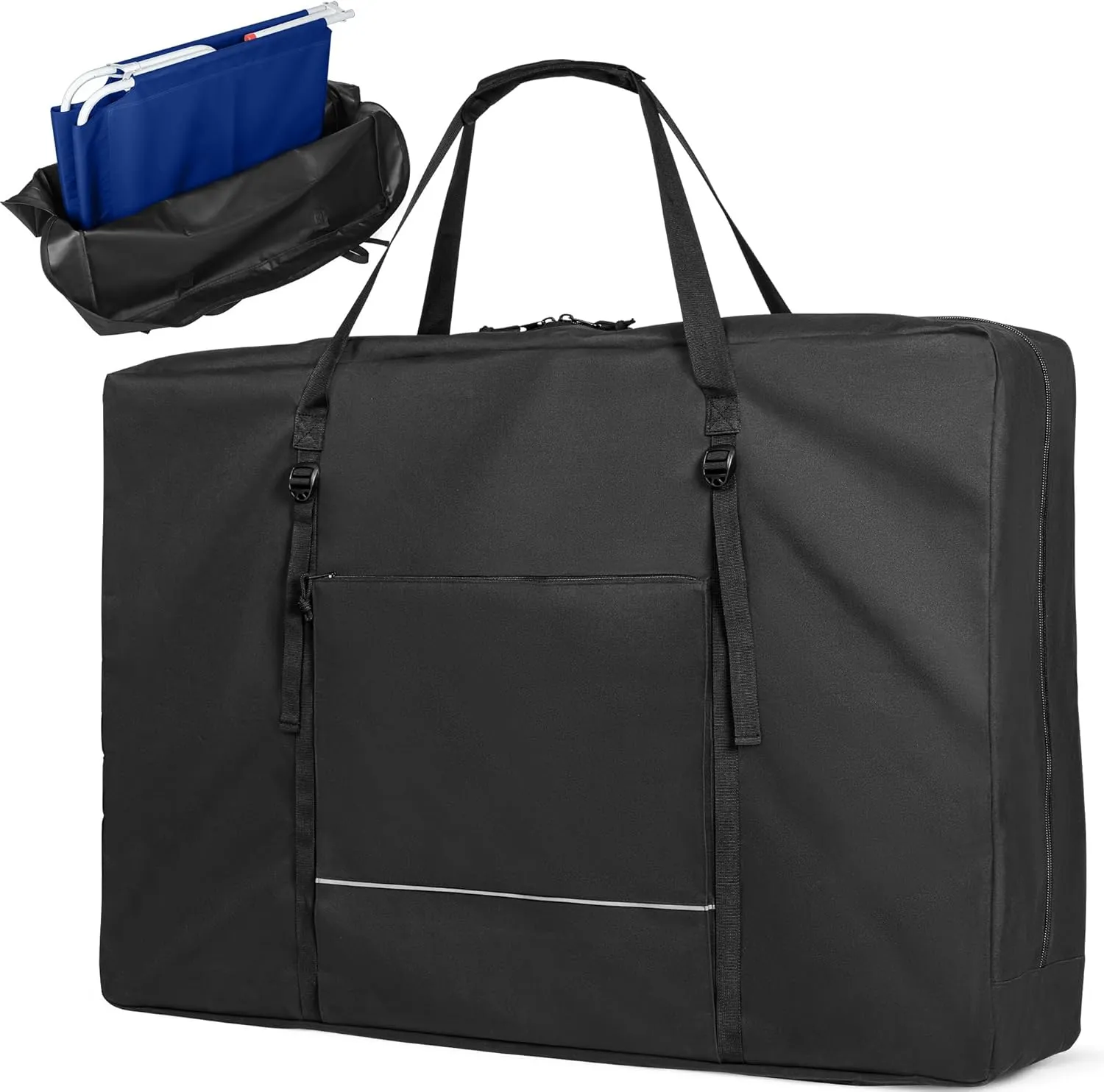 Carrying Bag for Folding Chair, Storage Case Fits for Beach Chair, Zero Gravity Lounge Chair, Director Chair, Folding Walker/Wheelchair, Great for Camping, Travel, Outdoors, Black