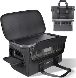 Carrying Case Compatible with DJI Power 1000 Portable Power Station, Travel Storage Bag Anti-collision, Scratch-proof, Waterproof with Back and Sides Pockets for Charging Cable and Accessories
