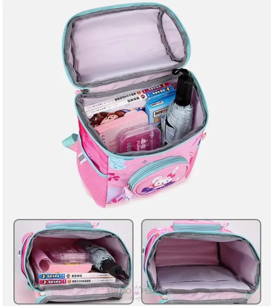 Cartoon Jungle Animal Design School Bags with Slip Over Buckle for Kindergarten Kids