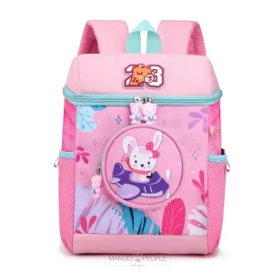 Cartoon Jungle Animal Design School Bags with Slip Over Buckle for Kindergarten Kids