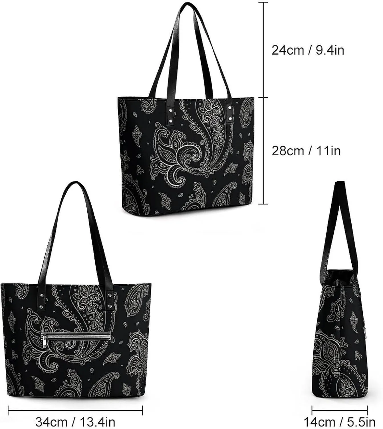 Cartoon Mushrooms A Leather Handbag with Large Capacity And Portability