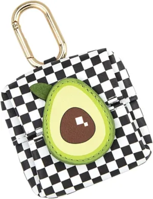 Cartoon Purse Change Pouch with Hook for Headsets and Coins Durable Storage Bag for Women and Cute Avocado Design for Travel and Everyday Use