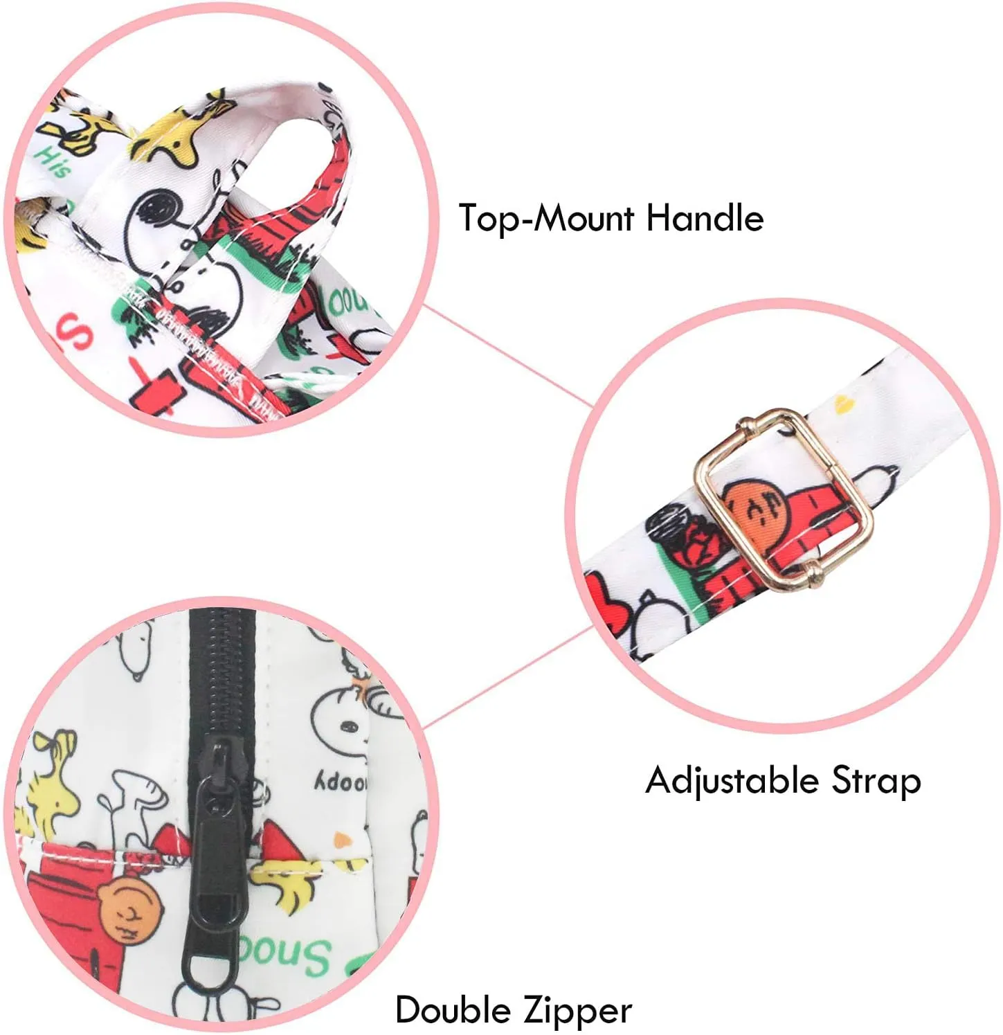 Cartoon Small Nylon Bag Multipurpose Causal Daypack for Travel Trip Shopping Tablet iPad Mini up to 8 inches
