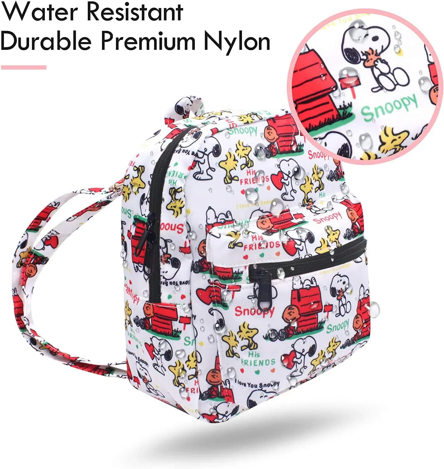 Cartoon Small Nylon Bag Multipurpose Causal Daypack for Travel Trip Shopping Tablet iPad Mini up to 8 inches