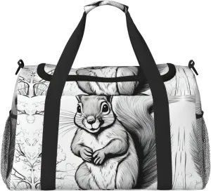 cartoon squirrel print Weekender Overnight Carry On Bag Gym Luggage Bag Duffel Bag for Travel Women