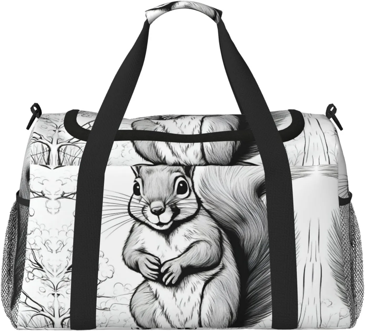 cartoon squirrel print Weekender Overnight Carry On Bag Gym Luggage Bag Duffel Bag for Travel Women