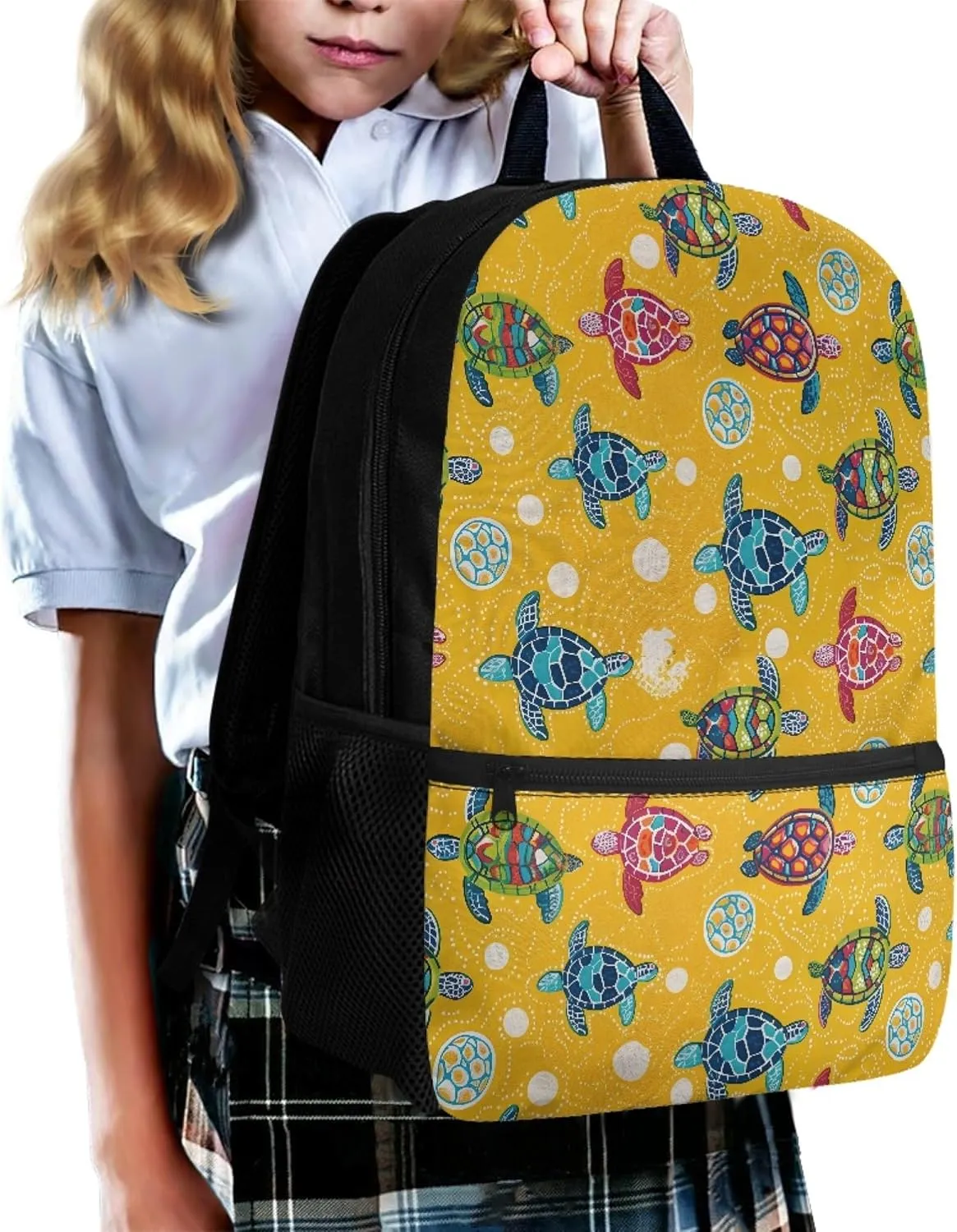 Cartoon Turtle Girls School Backpack for Elementary Kids Book Bags for Boys Age 5-7/8-14 School Bags for Grade 3rd 4th Child Cute Bookbags for Children