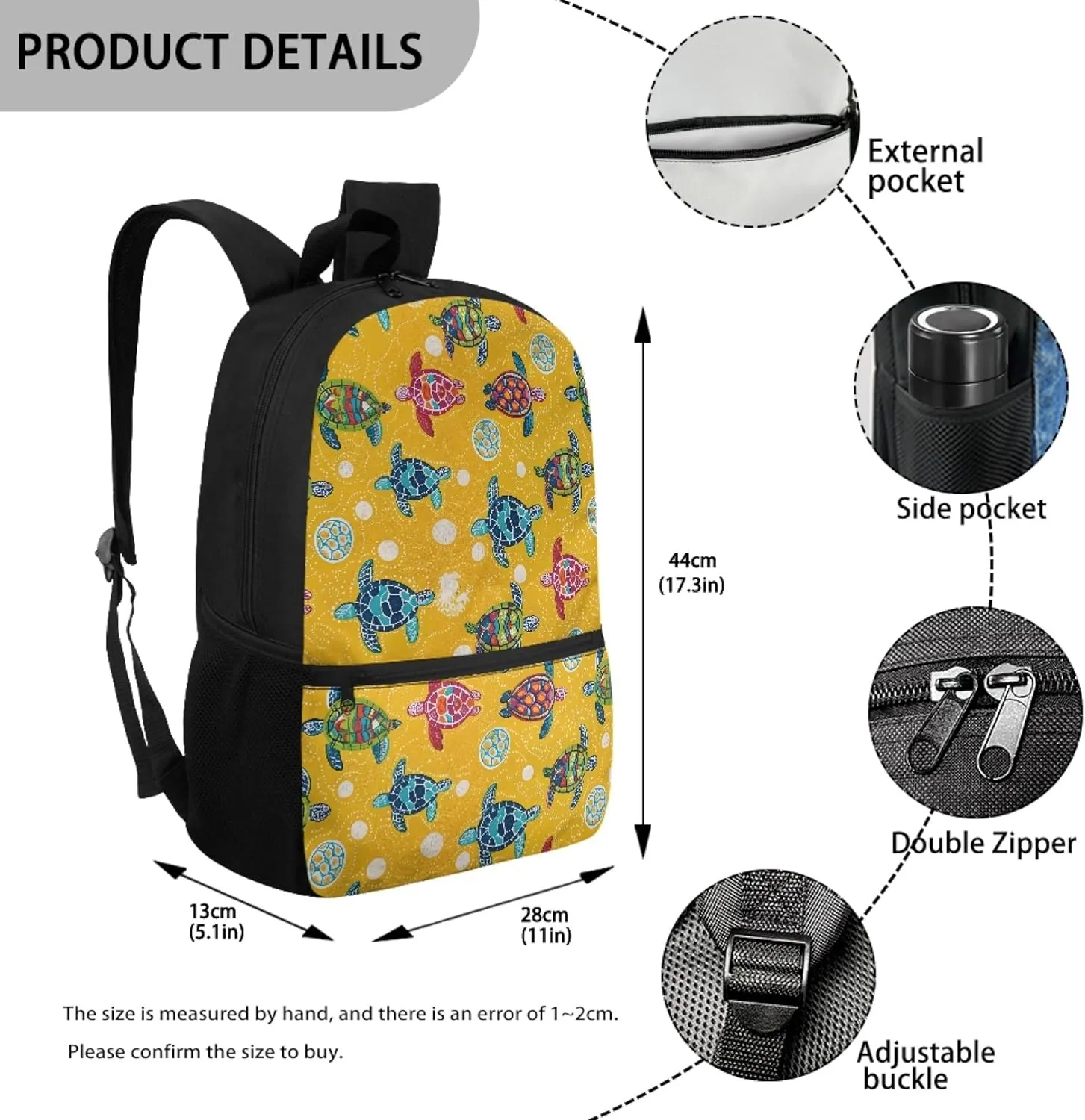 Cartoon Turtle Girls School Backpack for Elementary Kids Book Bags for Boys Age 5-7/8-14 School Bags for Grade 3rd 4th Child Cute Bookbags for Children