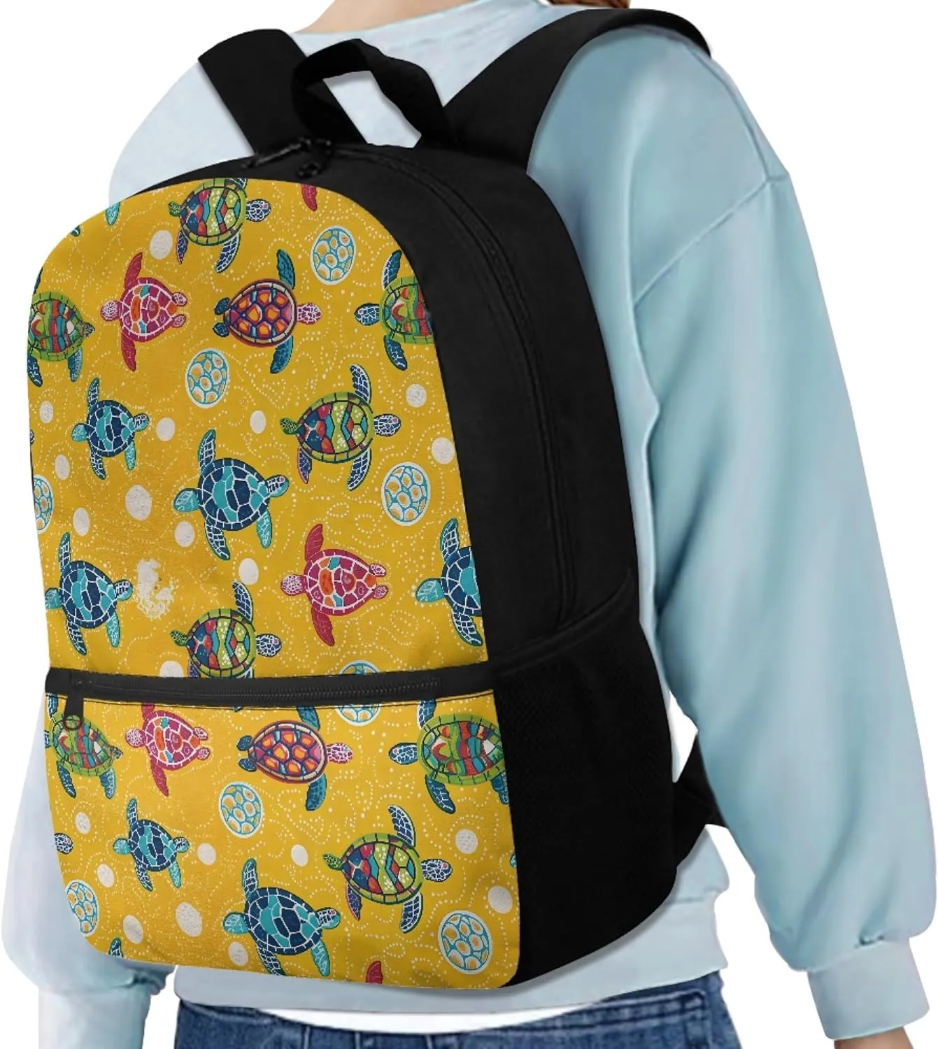 Cartoon Turtle Girls School Backpack for Elementary Kids Book Bags for Boys Age 5-7/8-14 School Bags for Grade 3rd 4th Child Cute Bookbags for Children