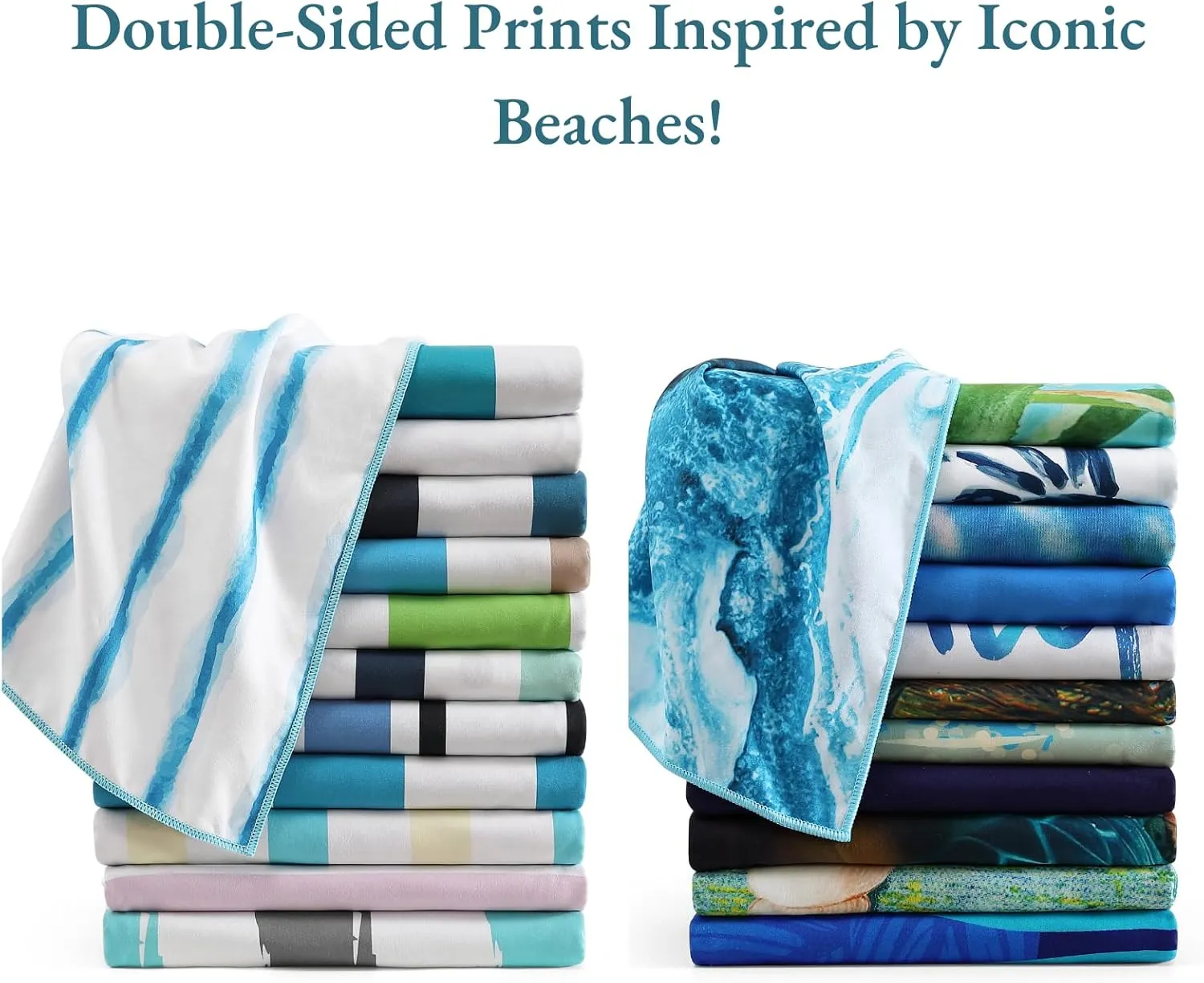 Casa Platino 6 Pack Beach Towels Oversized – Extra Large 71"x32" Quick Dry, Sand Free Microfiber Towels, Lightweight & Soft, Double-Sided Printed Beach Towel with Bag for Travel & Camping – Muara