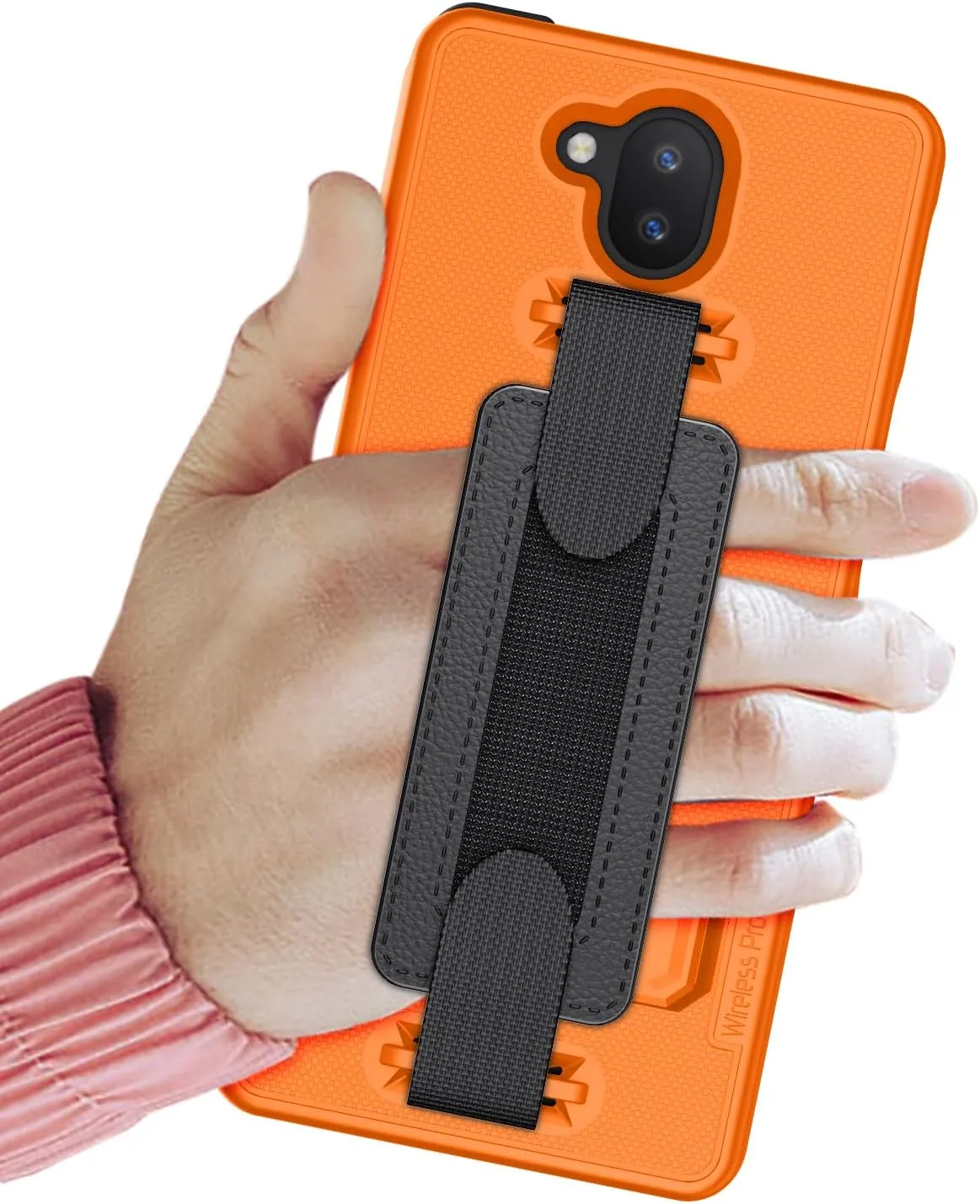 Case Compatible with Sonim XP10 (XP9900), Protective Shell Case with Handstrap, Kickstand and Screen Protector (Orange)