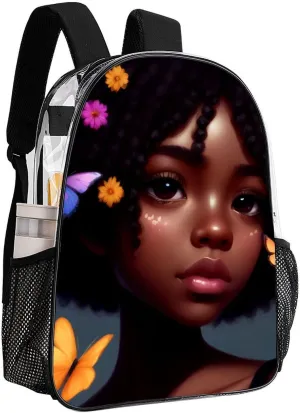 Casual Daypack Multipurpose Anti-Theft Large Capacity Carry On Bag - Afro Women African American Black Women Art Casual Daypack Climbing Shoulder Transparent Bag