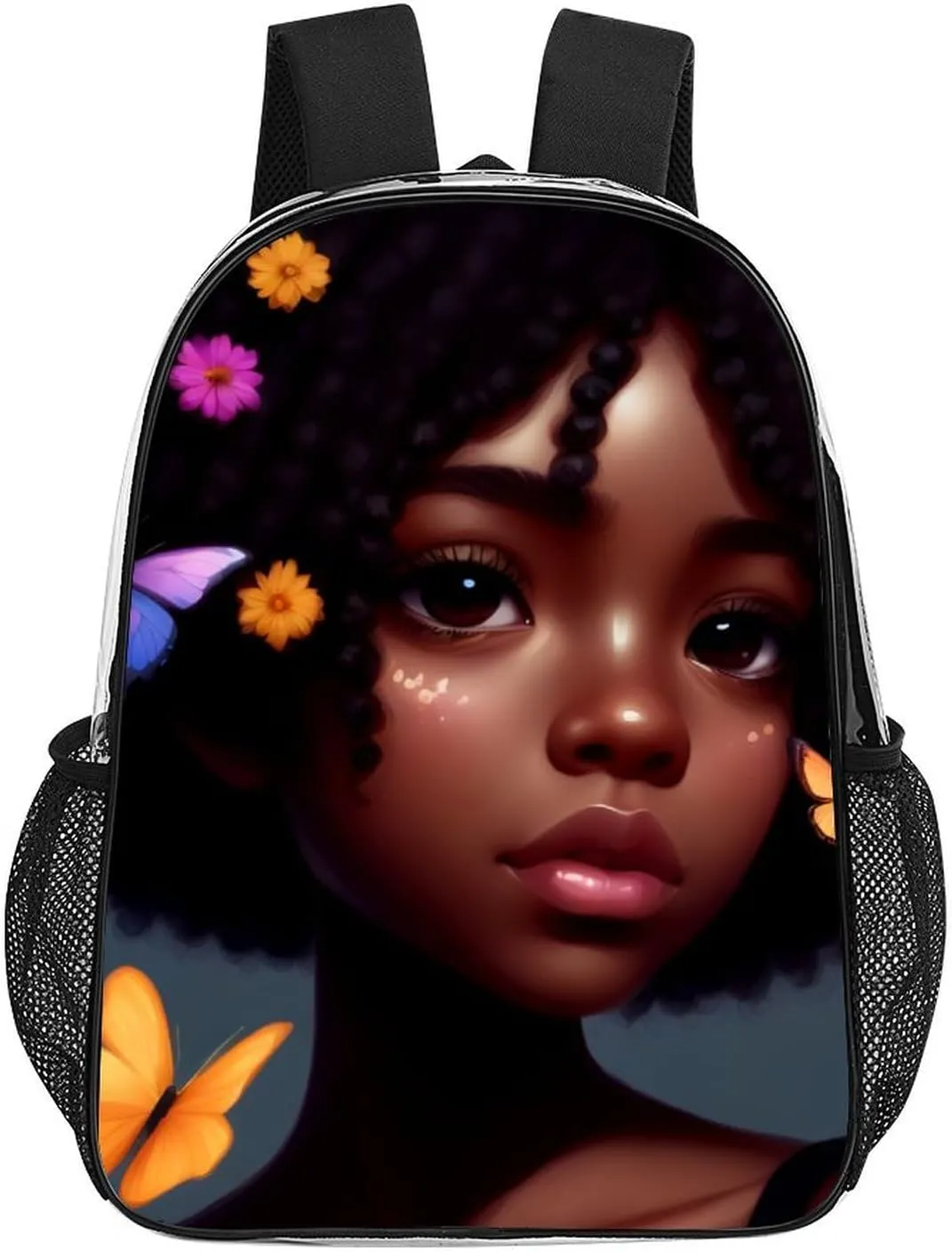 Casual Daypack Multipurpose Anti-Theft Large Capacity Carry On Bag - Afro Women African American Black Women Art Casual Daypack Climbing Shoulder Transparent Bag
