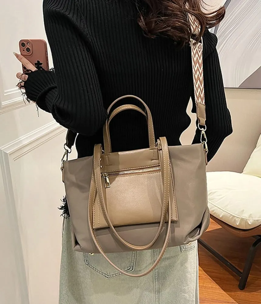 Casual Nylon Tote Bags for Women Canvas Shoulder Crossbody Bag Large Handbags Fashion Top Handle Purse