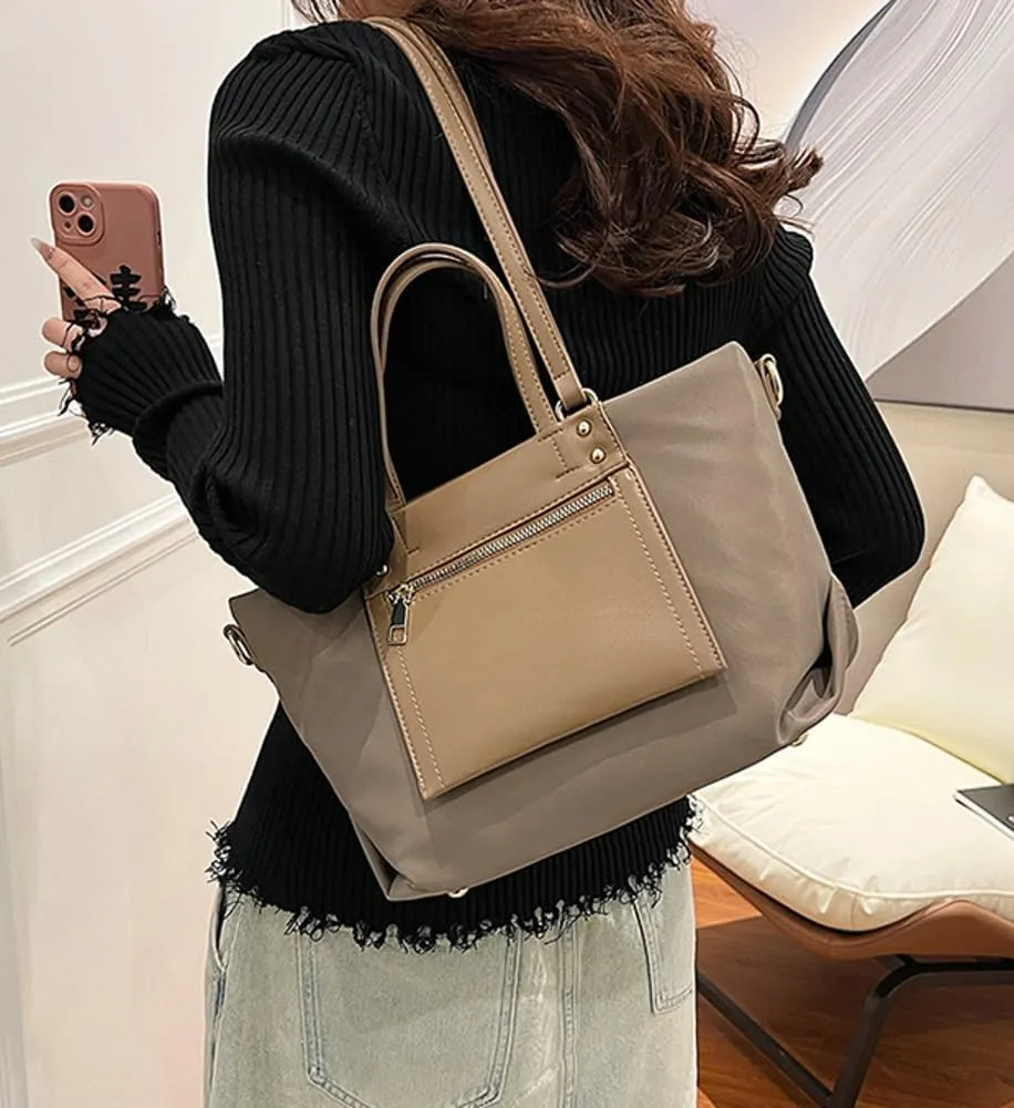 Casual Nylon Tote Bags for Women Canvas Shoulder Crossbody Bag Large Handbags Fashion Top Handle Purse