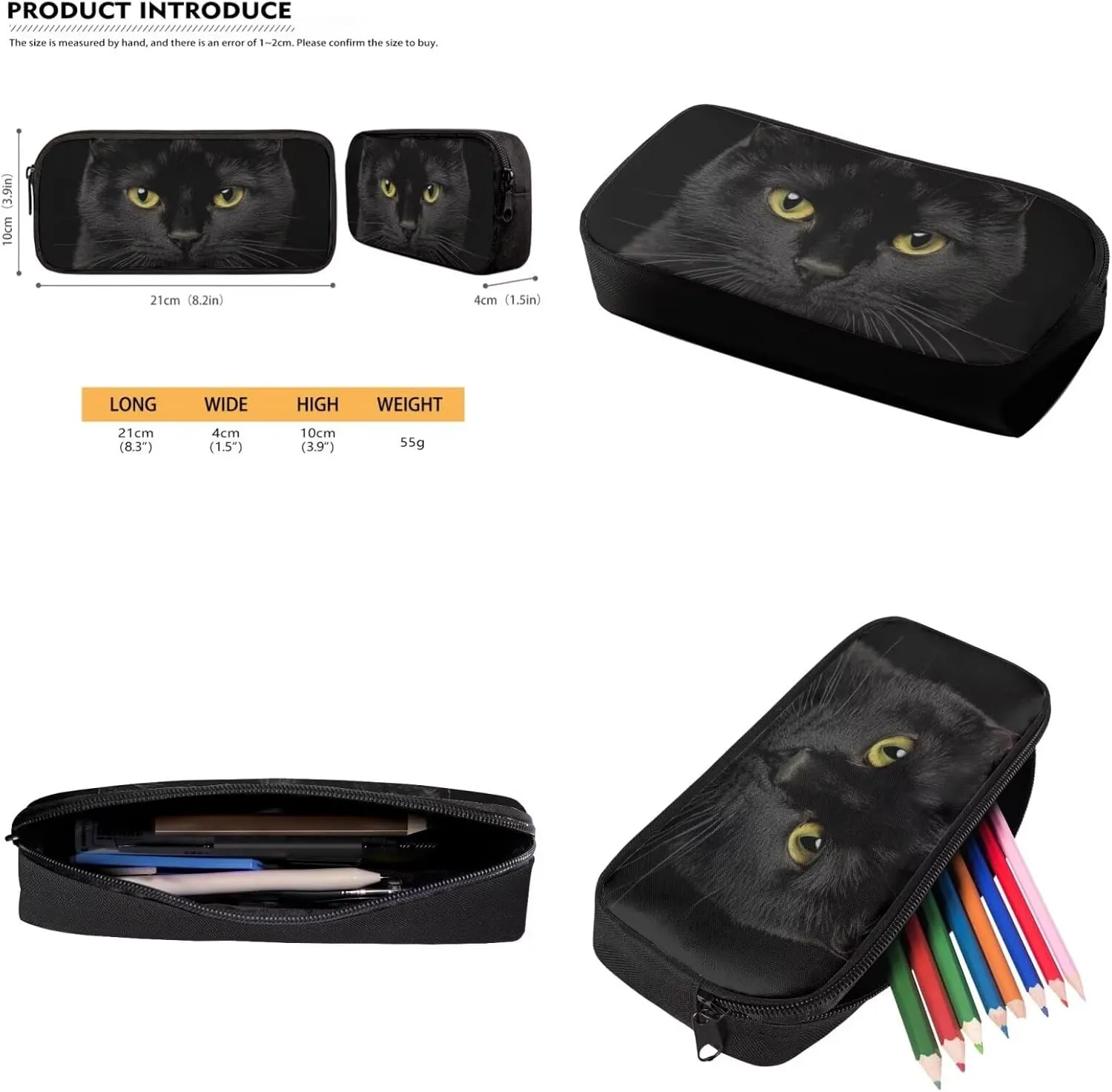 Cat Bookbag for School Large Capacity Kindergarten Backpack with Lunch Box Lightweight Kids Lunch Bag with Water Bottle Holder 4 in 1 School Bag Set