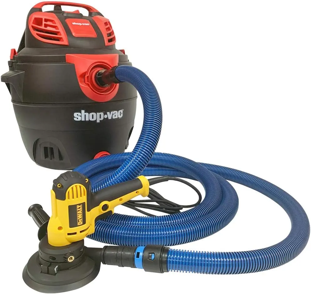 Cen-Tec Systems 95215 Antistatic Vacuum Shop Vacs with Expanded Multi-Brand Power Tool Adapter Set, 30 Ft. Hose, Blue