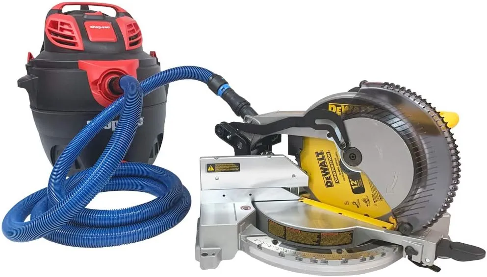 Cen-Tec Systems 95215 Antistatic Vacuum Shop Vacs with Expanded Multi-Brand Power Tool Adapter Set, 30 Ft. Hose, Blue