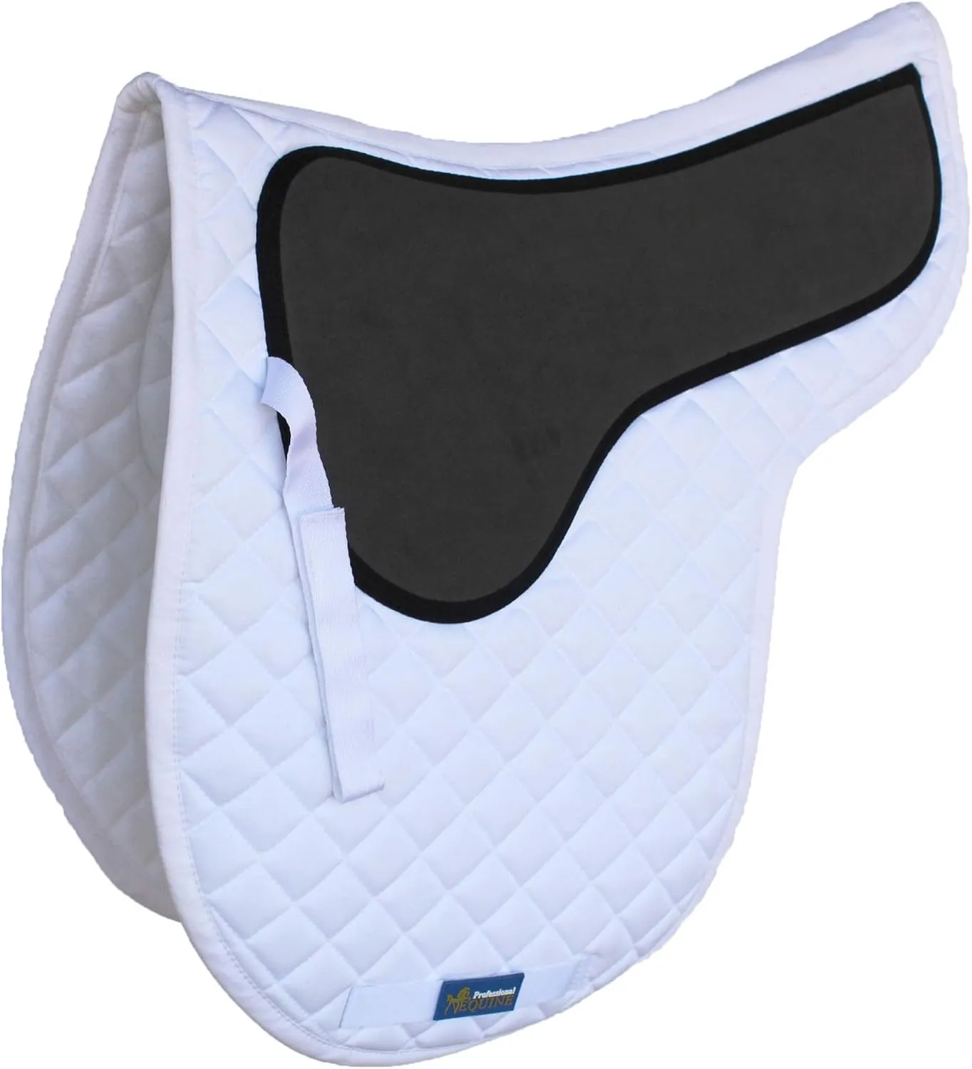 CHALLENGER Horse English Saddle Pad Cotton Quilted Trail Contoured White 72137